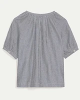 Short-Sleeve Scoop-Neck Loose Blouse
