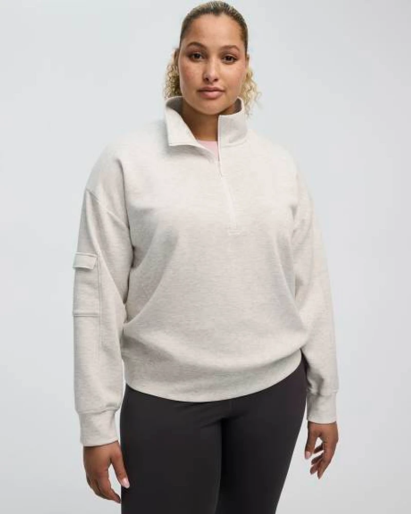 Long-Sleeve Half-Zip Mock-Neck Pullover