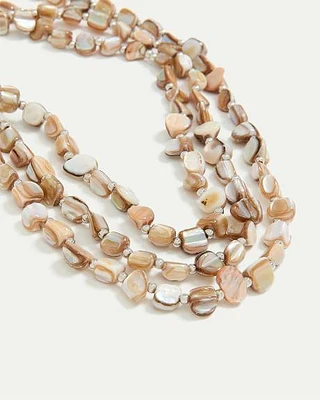 Multilayer Short Necklace with Shell Beads