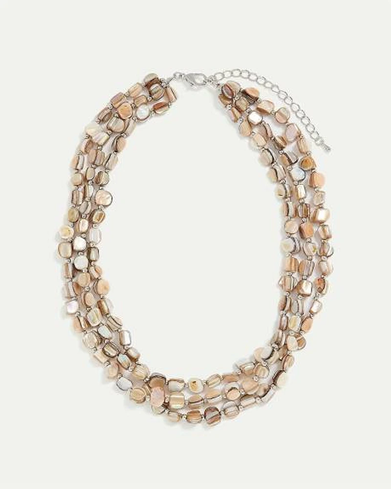 Multilayer Short Necklace with Shell Beads