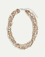 Multilayer Short Necklace with Shell Beads