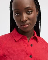 Short-Sleeve Shirt with Self-Tie Hem