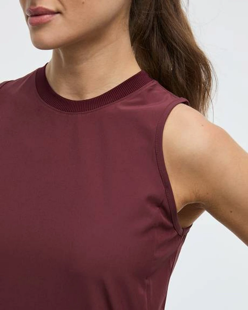 Sleeveless Mix-Media Dress