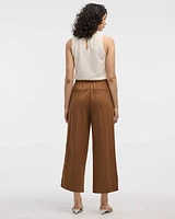 Pantalon court en tricot piqué à jambe large