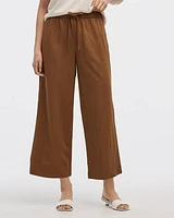Pantalon court en tricot piqué à jambe large