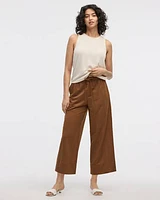 Pantalon court en tricot piqué à jambe large