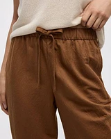 Pantalon court en tricot piqué à jambe large