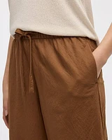 Pantalon court en tricot piqué à jambe large