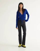 Pantalon à taille haute et jambe évasée