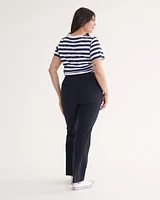 Pantalon à taille haute et jambe évasée