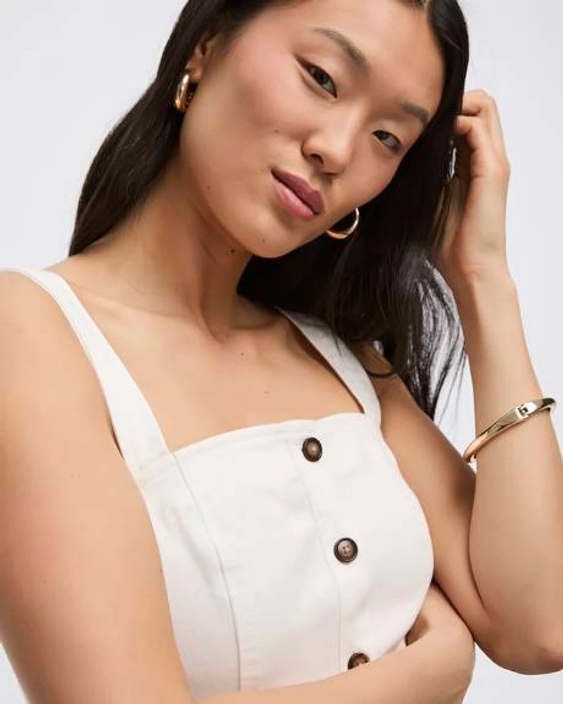 Robe boutonnée en denim sans manches