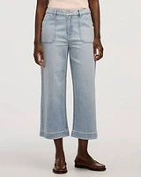 Wide-Leg High-Rise Cropped Jean