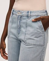 Wide-Leg High-Rise Cropped Jean