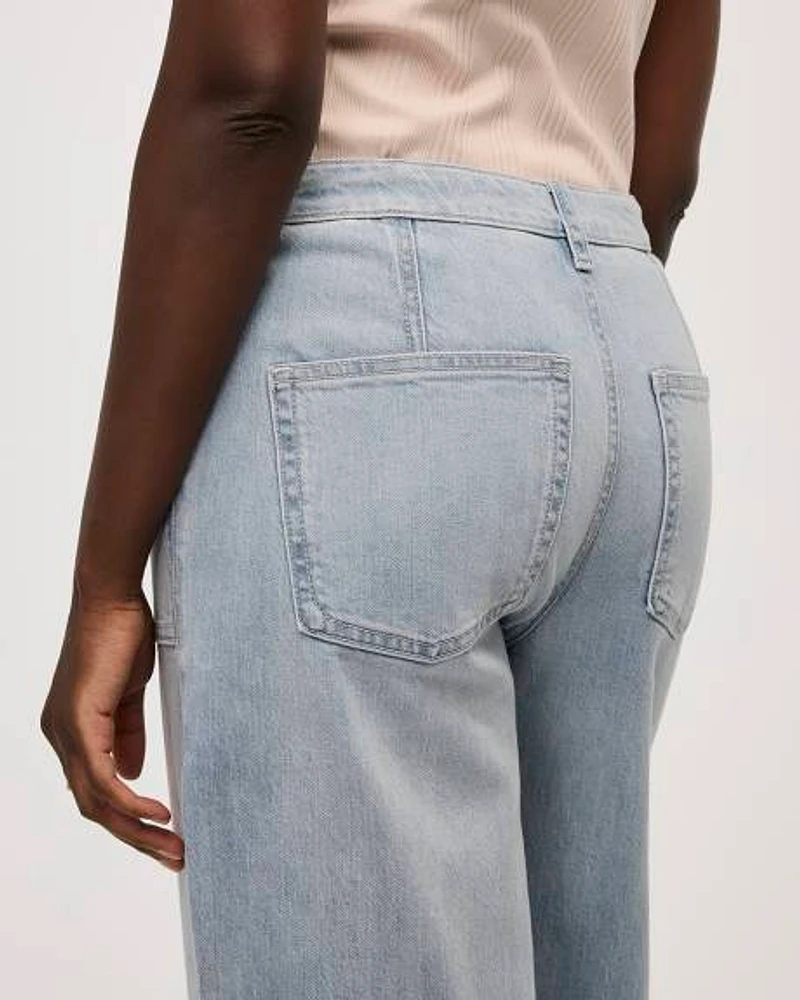 Wide-Leg High-Rise Cropped Jean