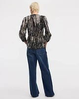 Blouse à col fendu et manches bouffantes