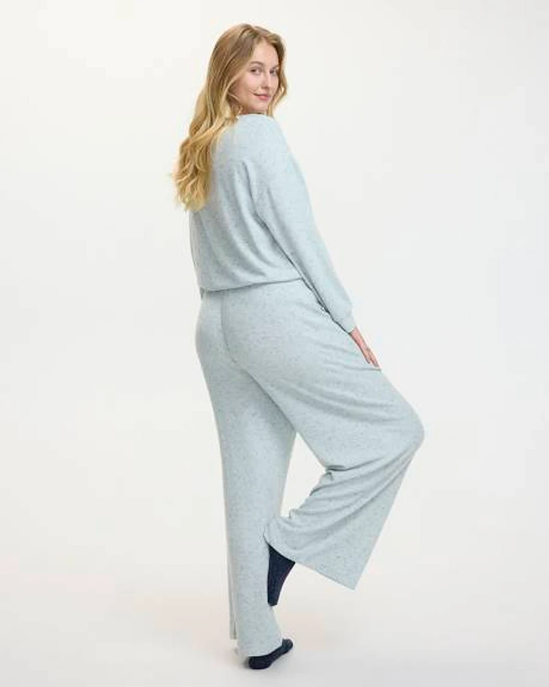 Wide-Leg Ribbed Pyjama Pant