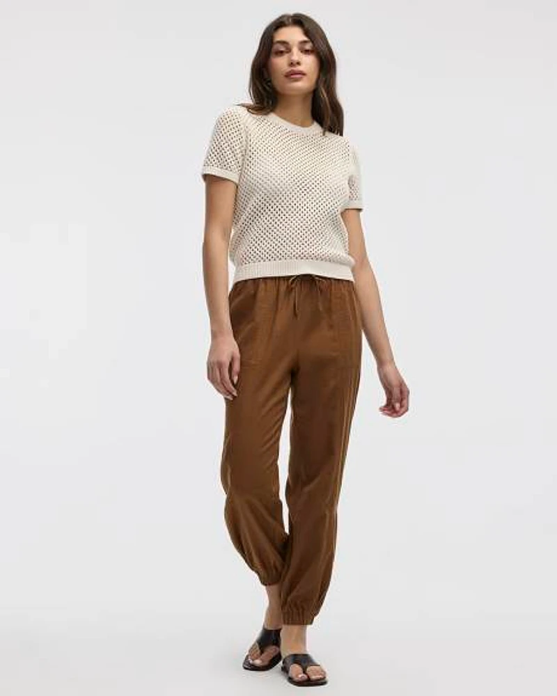 Linen-Blend Jogger Pant