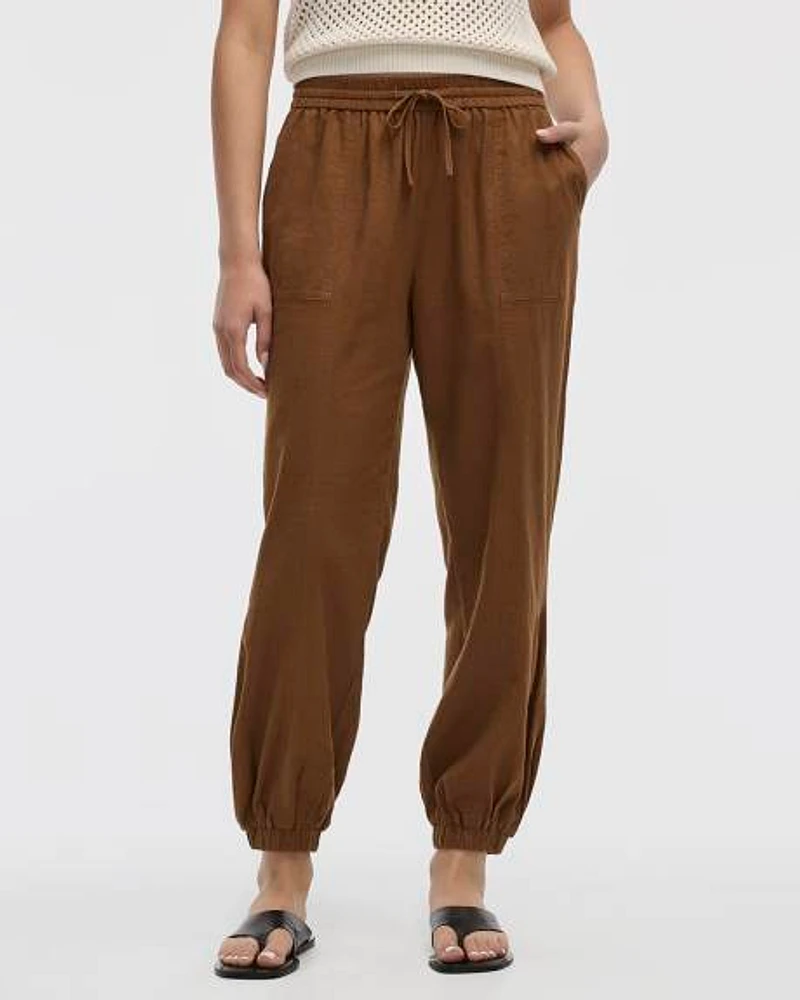 Linen-Blend Jogger Pant