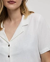 Short-Sleeve Linen-Blend Shirt