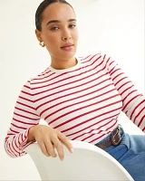 Long-Sleeve Crew-Neck Ribbed Top
