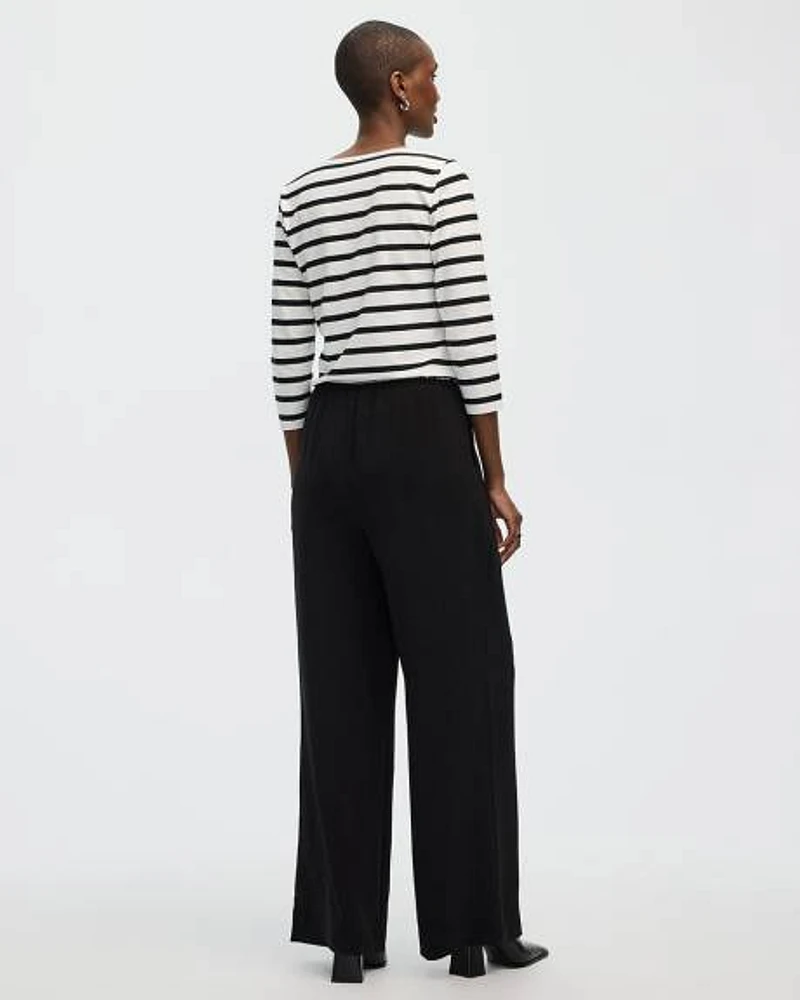 Wide-Leg Pull-On High-Rise Pant