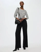 Wide-Leg Pull-On High-Rise Pant