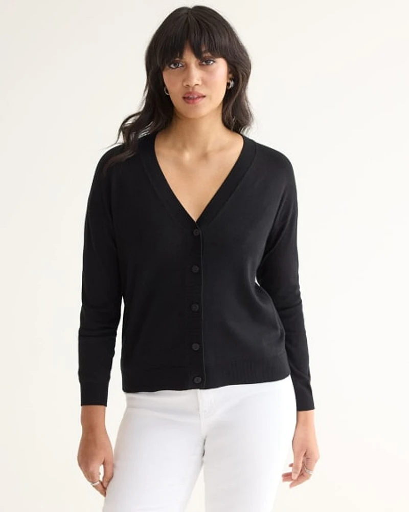 Long-Sleeve V-Neck Cardigan