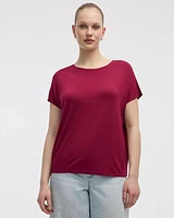 T-shirt à manches courtes dolman et col bateau