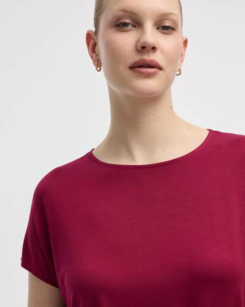 T-shirt à manches courtes dolman et col bateau