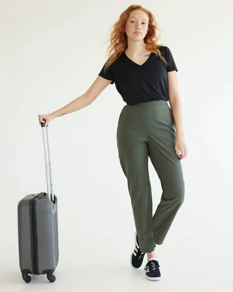 Slim-Leg Pant with Elastic Waistband