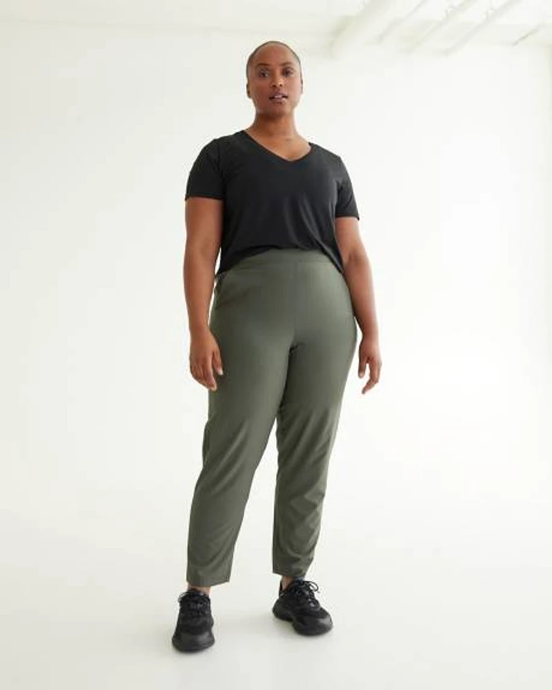 Pantalon à jambe étroite avec taille élastique