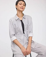 Long-Sleeve Overshirt with Patch Pockets