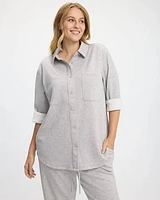 Long-Sleeve Overshirt with Patch Pockets