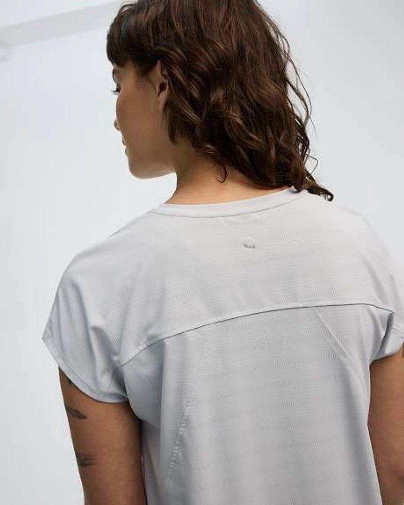 T-shirt à manches très courtes en jacquard