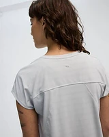 T-shirt à manches très courtes en jacquard