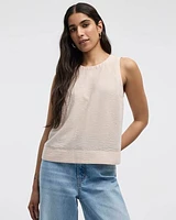 Sleeveless Crew-Neck Blouse