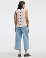 Sleeveless Crew-Neck Blouse