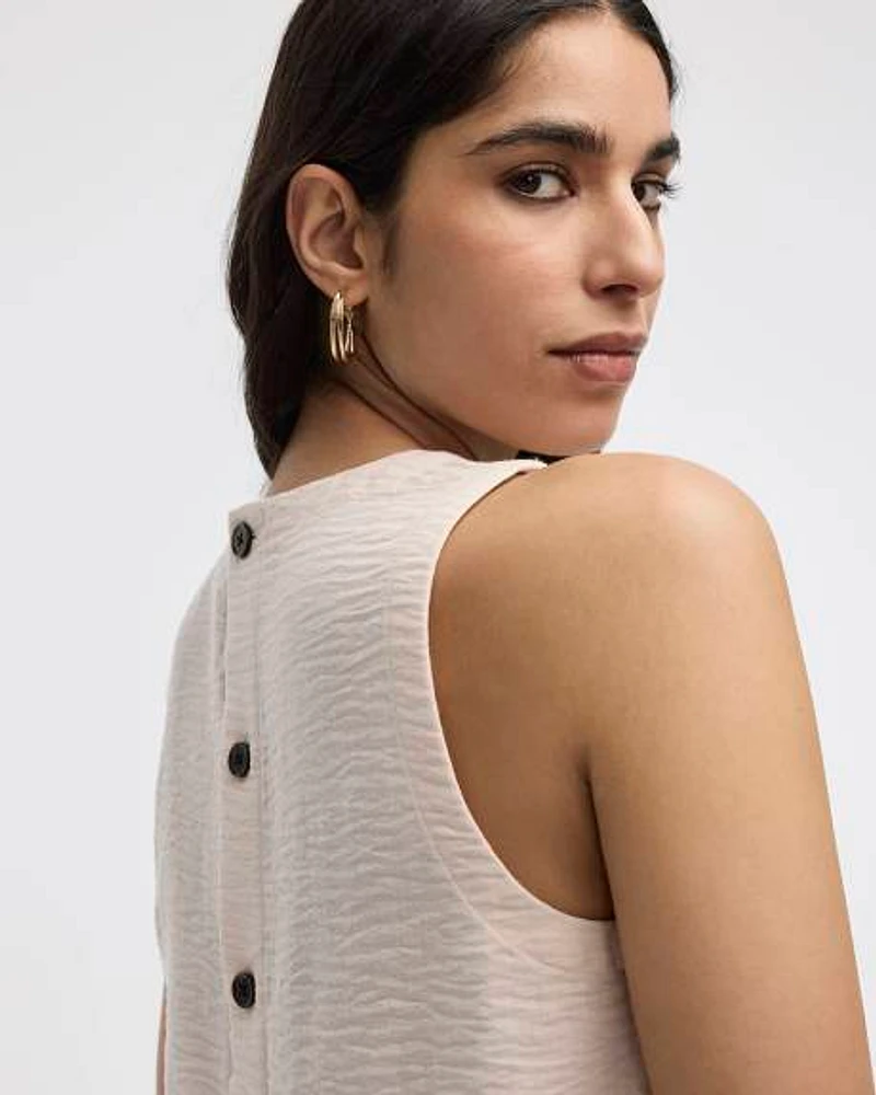 Sleeveless Crew-Neck Blouse