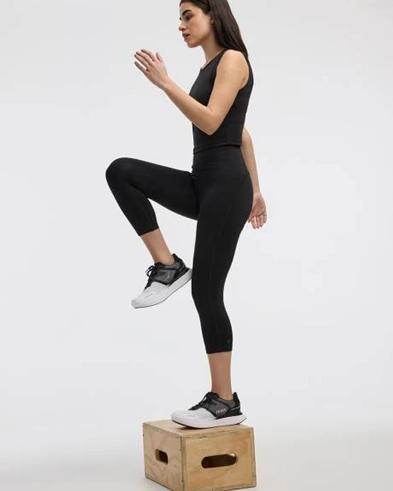 High-Rise Pulse Capri Legging with Compression Waistband