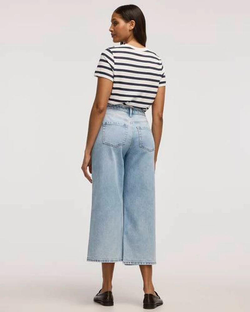 Wide-Leg High-Rise Cropped Jean