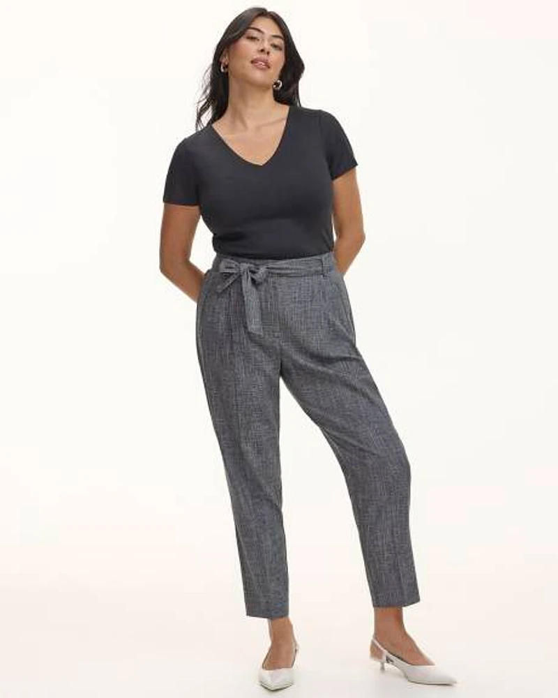 Tapered-Leg High-Rise Pant with Sash