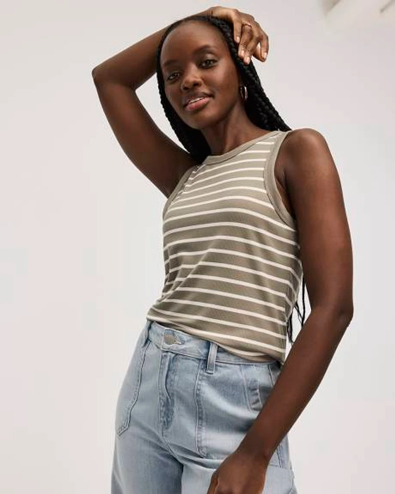 Ribbed Crew-Neck Tank