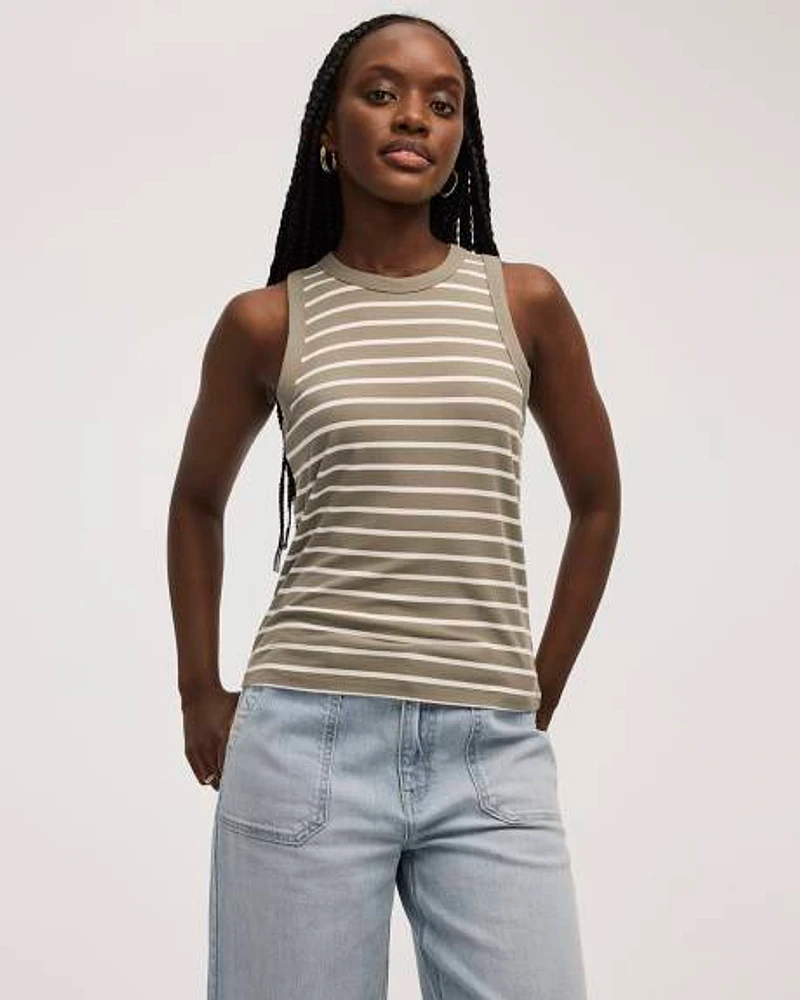 Ribbed Crew-Neck Tank