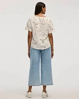 Short-Sleeve Crew-Neck T-Shirt Blouse