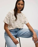 Short-Sleeve Crew-Neck T-Shirt Blouse