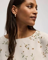 Short-Sleeve Crew-Neck T-Shirt Blouse