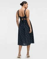 Robe longue sans manches avec col carré
