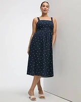 Robe longue sans manches avec col carré