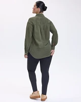 Long-Sleeve Buttoned-Down Blouse with Utility Pockets