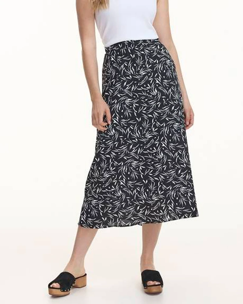 A-Line Crepe Midi Skirt